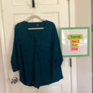 Torrid Teal Harper Blouse